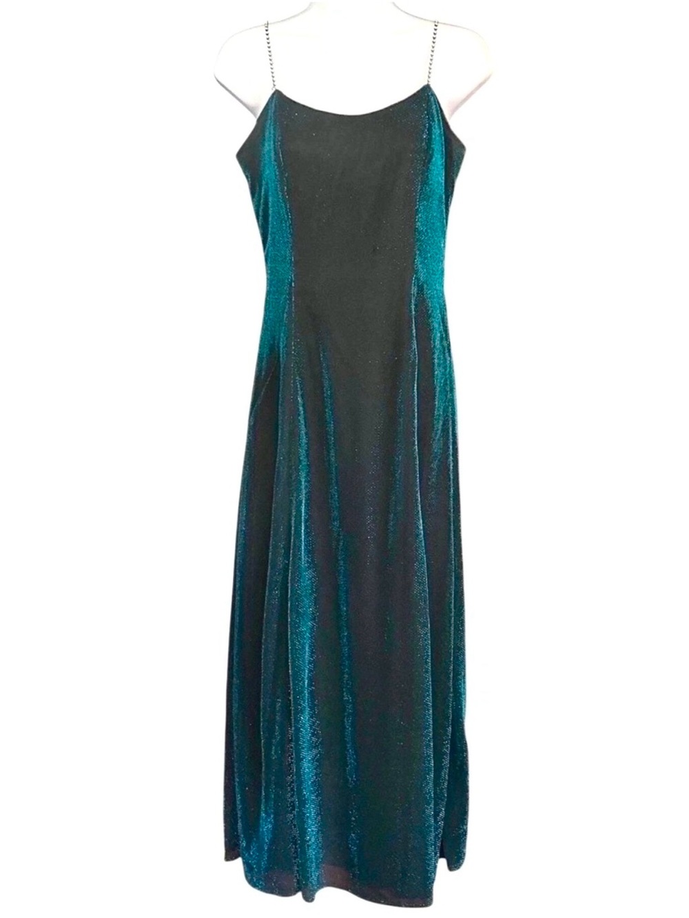 Scott / Jessica McClintock Vintage Metallic & Rhinestone Designer Dress Size 10 - Picture 2 of 12